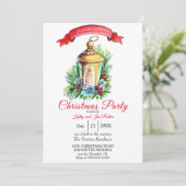 Waterverf kerstfeest uitnodiging (Staand voorkant)