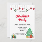 Waterverf kerstfeest uitnodiging (Voorkant)