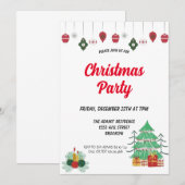 Waterverf kerstfeest uitnodiging (Voorkant / Achterkant)