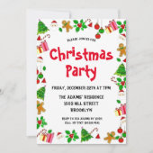 Waterverf kerstfeest uitnodiging (Voorkant)