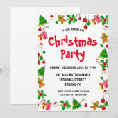 Waterverf kerstfeest uitnodiging (Voorkant / Achterkant)