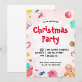 Waterverf kerstfeest uitnodiging (Voorkant / Achterkant)