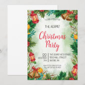 Waterverf kerstfeest uitnodiging (Voorkant / Achterkant)