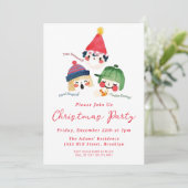 Waterverf kerstfeest uitnodiging (Staand voorkant)