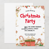 Waterverf kerstfeest uitnodiging (Voorkant / Achterkant)