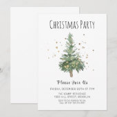 Waterverf kerstfeest uitnodiging (Voorkant / Achterkant)