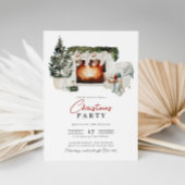Waterverf kerstfeest uitnodiging