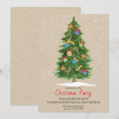 Waterverf kerstfeest uitnodiging (Voorkant / Achterkant)
