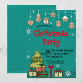 Waterverf kerstfeest uitnodiging (Voorkant / Achterkant)