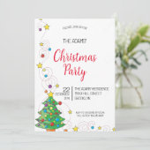 Waterverf kerstfeest uitnodiging (Staand voorkant)