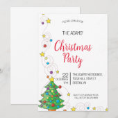 Waterverf kerstfeest uitnodiging (Voorkant / Achterkant)