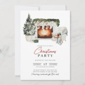Waterverf kerstfeest uitnodiging (Voorkant)