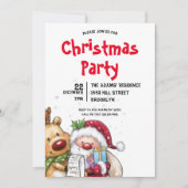 Waterverf kerstfeest uitnodiging (Voorkant)