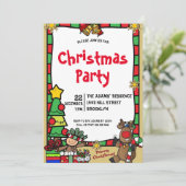 Waterverf kerstfeest uitnodiging (Staand voorkant)