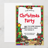 Waterverf kerstfeest uitnodiging (Voorkant / Achterkant)