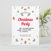 Waterverf kerstfeest uitnodiging (Staand voorkant)