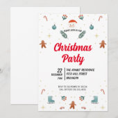 Waterverf kerstfeest uitnodiging (Voorkant / Achterkant)