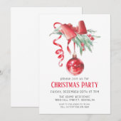 Waterverf kerstfeest uitnodiging (Voorkant / Achterkant)