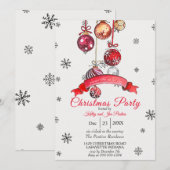 Waterverf kerstfeest uitnodiging (Voorkant / Achterkant)