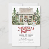Waterverf kerstfeest uitnodiging (Voorkant)