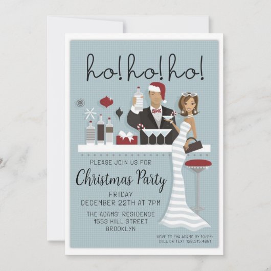 Waterverf kerstfeest uitnodiging (Voorkant)