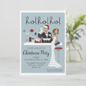 Waterverf kerstfeest uitnodiging (Staand voorkant)