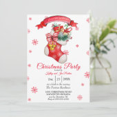 Waterverf kerstfeest uitnodiging (Staand voorkant)