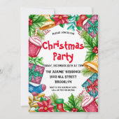 Waterverf kerstfeest uitnodiging (Voorkant)