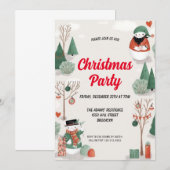Waterverf kerstfeest uitnodiging (Voorkant / Achterkant)