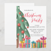 Waterverf kerstfeest uitnodiging (Voorkant / Achterkant)