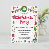 Waterverf kerstfeest uitnodiging (Staand voorkant)