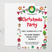 Waterverf kerstfeest uitnodiging (Voorkant / Achterkant)