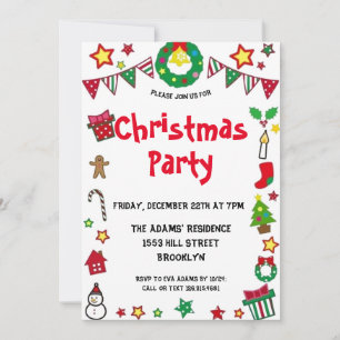 Waterverf kerstfeest uitnodiging
