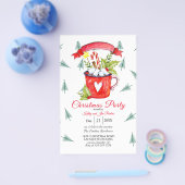 Waterverf kerstfeest uitnodiging flyer (Enkel)