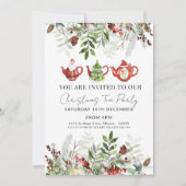 Waterverf Kerstfeest Uitnodiging Rustiek (Voorkant)