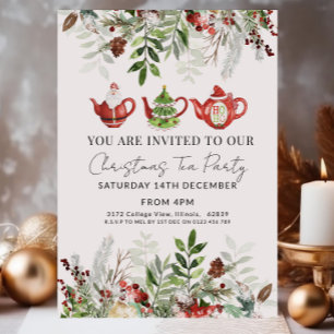 Waterverf Kerstfeest Uitnodiging Rustiek