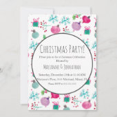 Waterverf Kerstfeest Versiering Holiday  Kaart (Voorkant)
