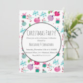Waterverf Kerstfeest Versiering Holiday  Kaart (Staand voorkant)