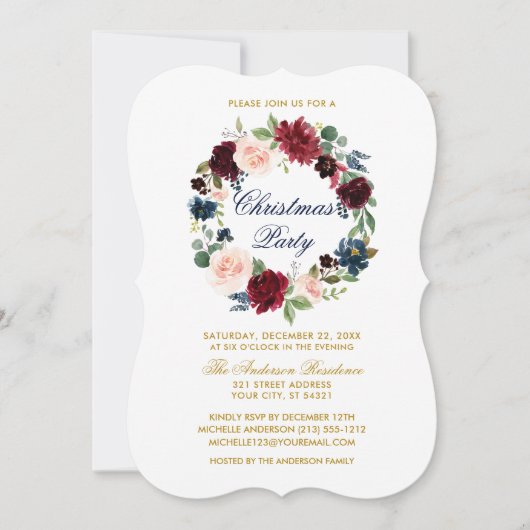 Waterverf kerstfeestbeugel B Kaart (Voorkant)