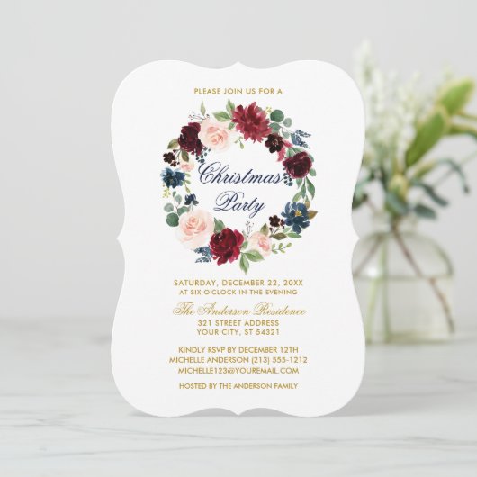 Waterverf kerstfeestbeugel B Kaart (Staand voorkant)