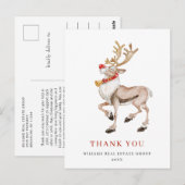 Waterverf kerstfeestdag bedankt briefkaart (Voorkant / Achterkant)