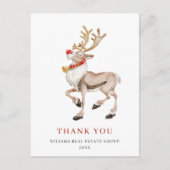 Waterverf kerstfeestdag bedankt briefkaart (Voorkant)