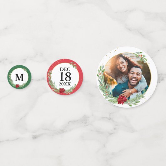 Waterverf kerstfeestdag bruiloft confetti (Voorkanten)