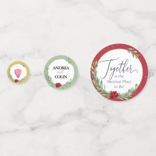 Waterverf kerstfeestdag bruiloft confetti (Achterkanten)