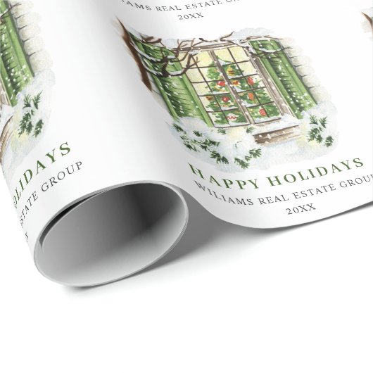 Waterverf kerstfeestdag cadeaupapier (Rol Hoek)