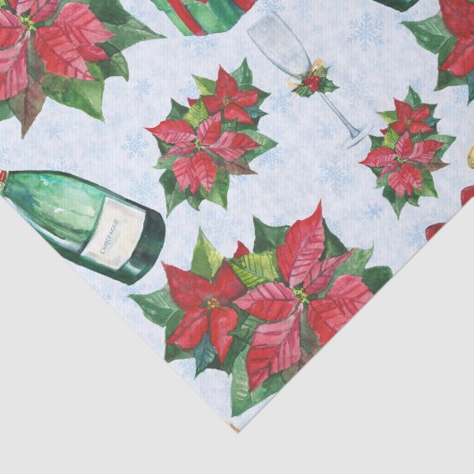 Waterverf kerstfeestdag Champagne Holiday Tissuepapier (Detail)