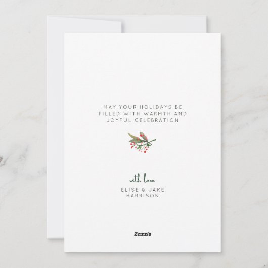 Waterverf kerstfeestdag feestdagenkaart (Achterkant)