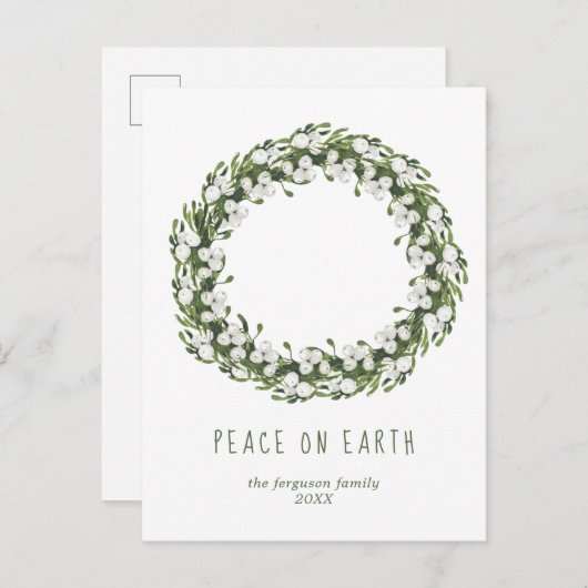 Waterverf kerstfeestdag feestdagenkaart (Voorkant / Achterkant)