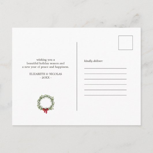 Waterverf kerstfeestdag feestdagenkaart (Achterkant)