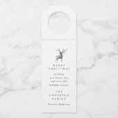 Waterverf kerstfeestdag flessenhanger (Voorkant)